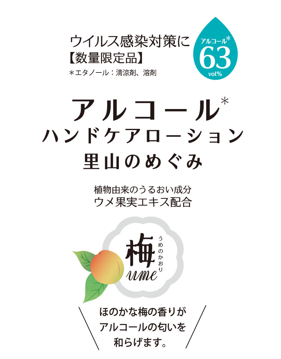 アルコールハンドケアローション梅