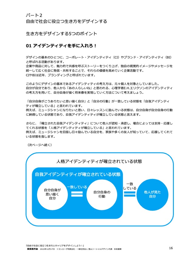 テキスト『自由で社会に役立つ生き方とキャリアをデザインしよう！』