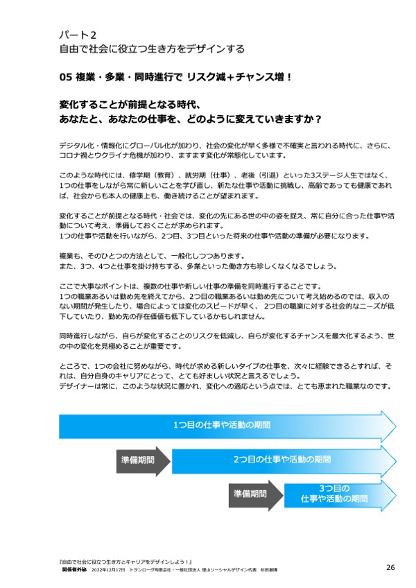 テキスト『自由で社会に役立つ生き方とキャリアをデザインしよう！』