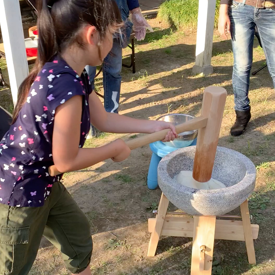 餅つき体験 岩井ファーム