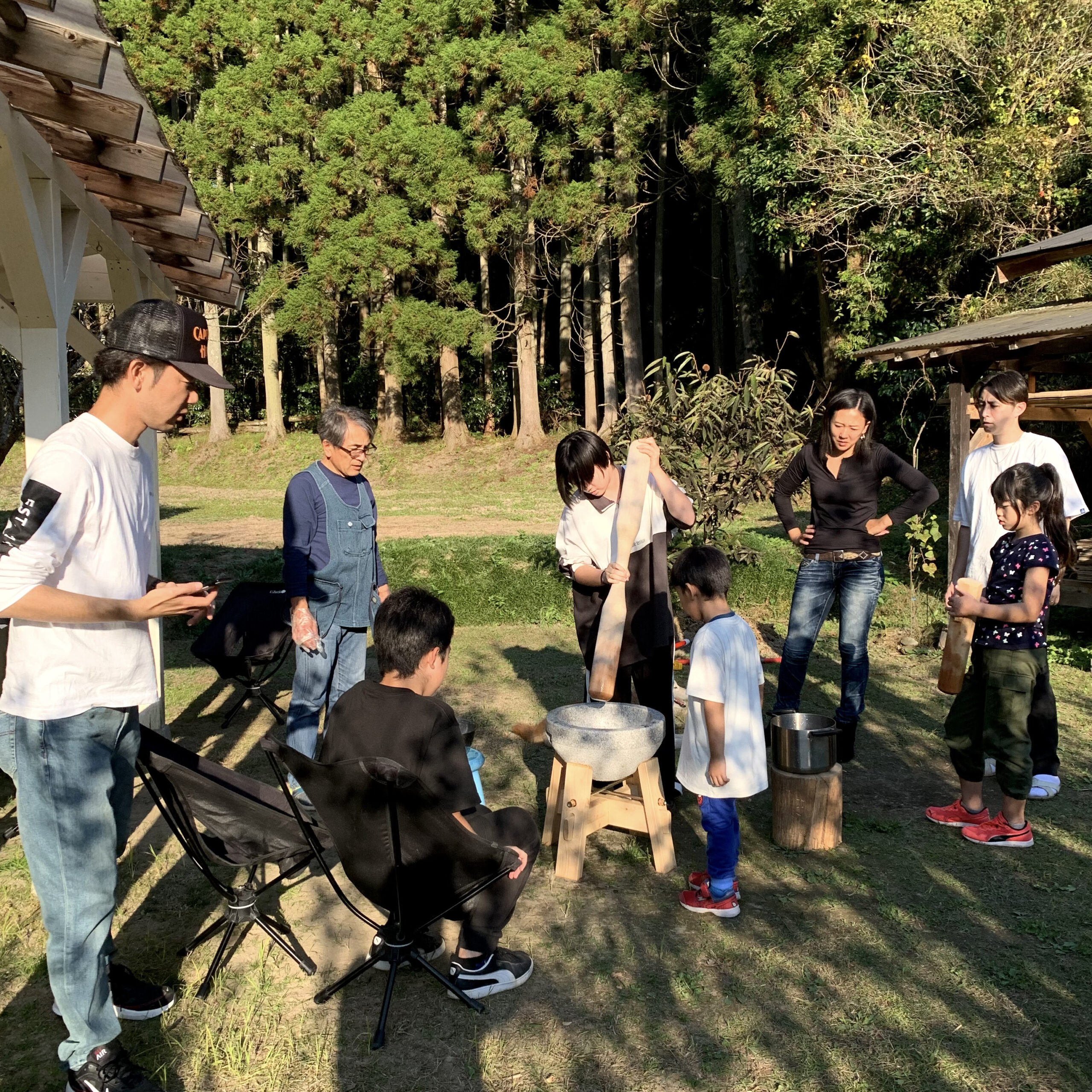 餅つき体験 岩井ファーム